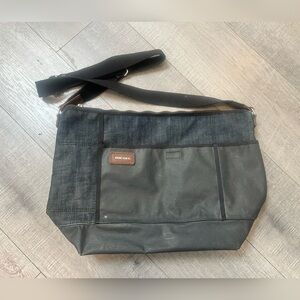 Diesel Men Black Denim Shoulder Bag 20W x 14L Luxury Stylish Casual Italian Bag
